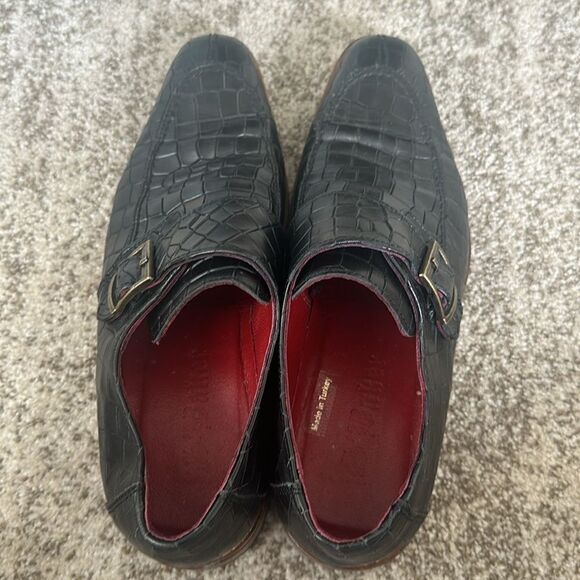 S.Baker Black Men’s Crocodile Dress Shoes 39 - Picture 5 of 12